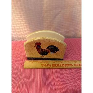 Rooster ceramic napkin holder‎ 5x4" farm Style